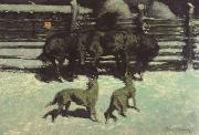Frederic Remington The Call for Help (mk43) Sweden oil painting artist